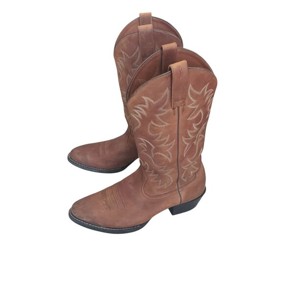 Men’s Ariat SZ 10.5D 34725 Heritage R Toe Western Brown Leather Boots